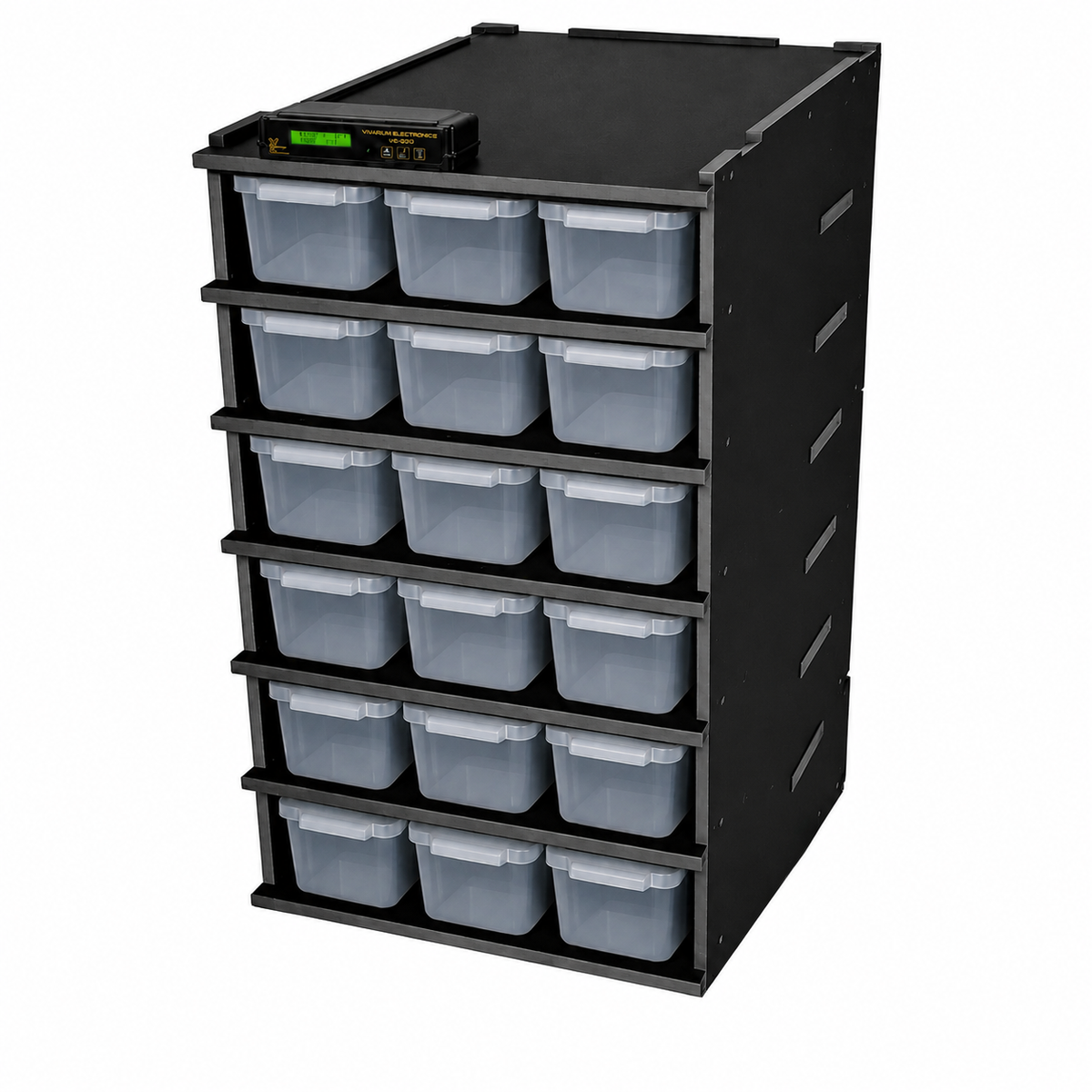 VE-6 PVC Reptile Rack with 8 Quart Tubs and VE200 Proportional Thermostat