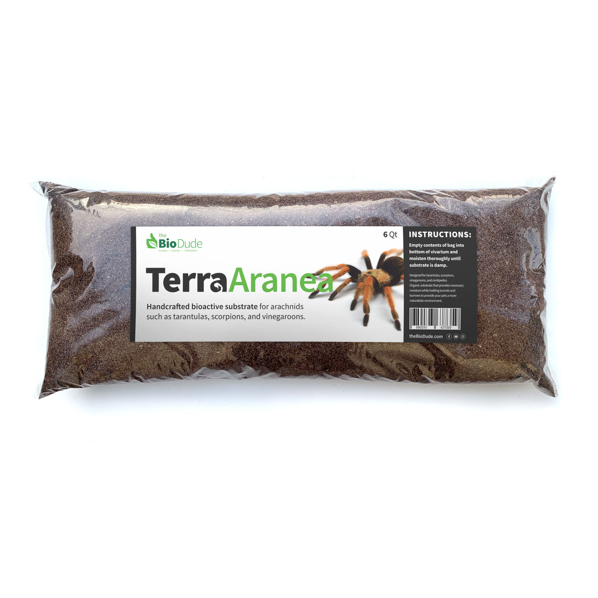 Terra Aranea Substrate for Tarantulas 6 qt - The Ultimate Invert Bioactive Substrate
