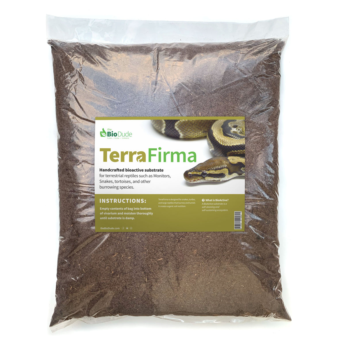 Terra Firma Bioactive Substrate 36 qt bag - Great for Ball Pythons and Blue Tongue Skinks