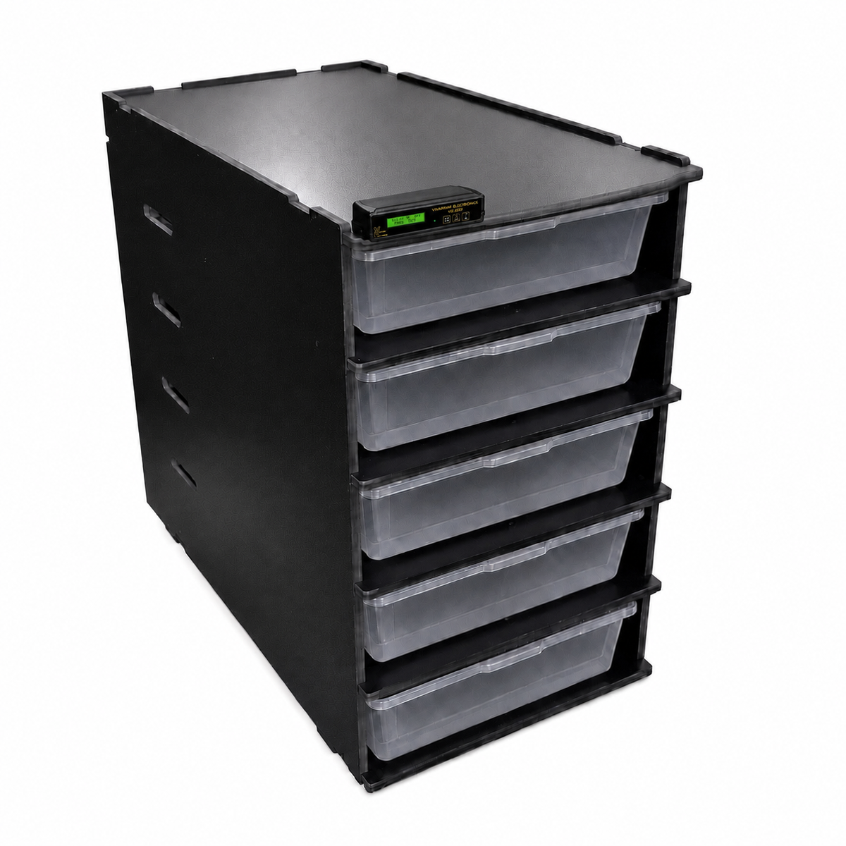 VE-70 Series PVC Reptile Rack with 45 Quart Tubs and VE200 Proportional Thermostat