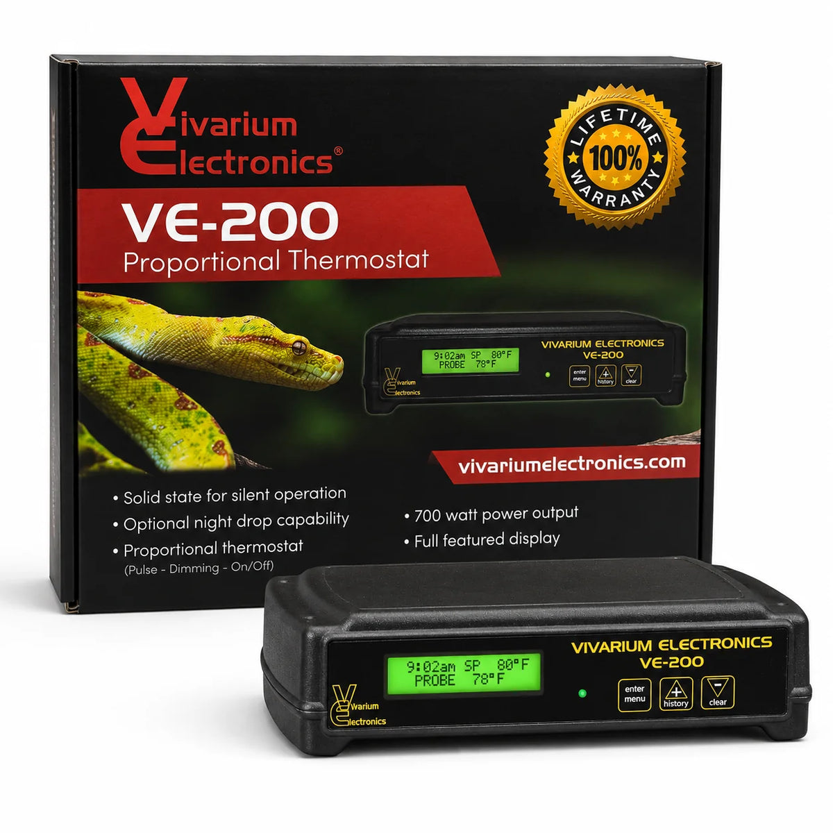 VE-6 PVC Reptile Rack with 8 Quart Tubs and VE200 Proportional Thermostat