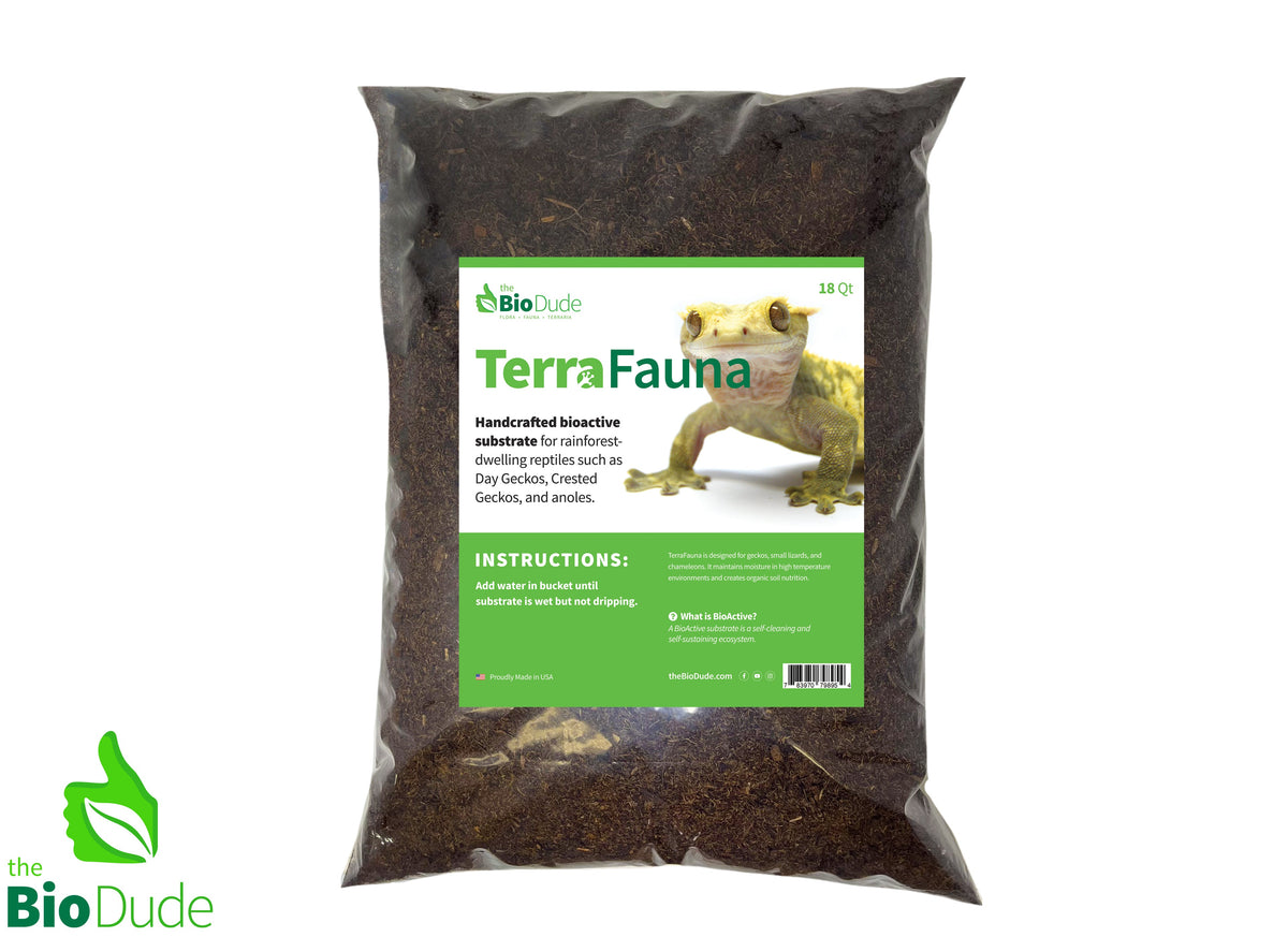 Terra Fauna Bioactive Substrate 18 qt bag - Great for Crested, Gargoyle, and Leachianus Geckos